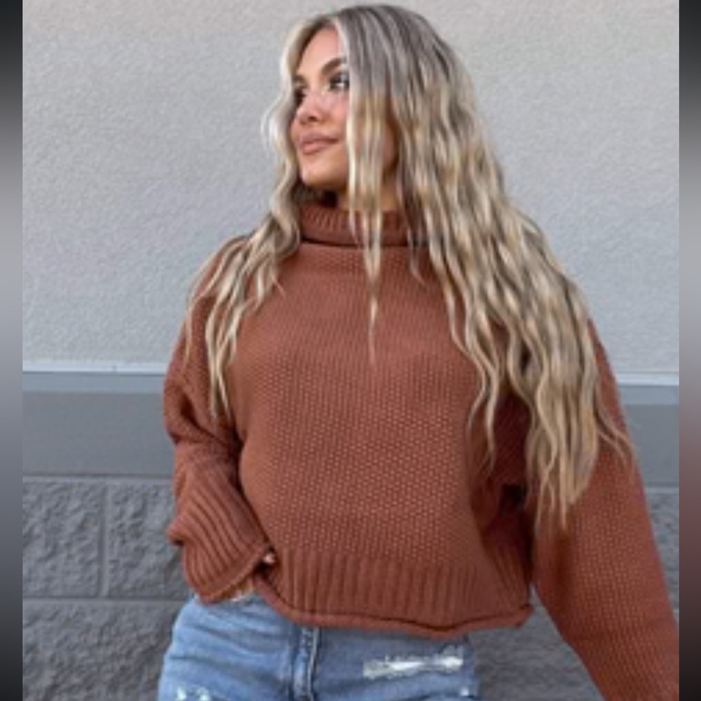 LANE201 brown sweet like cider sweater